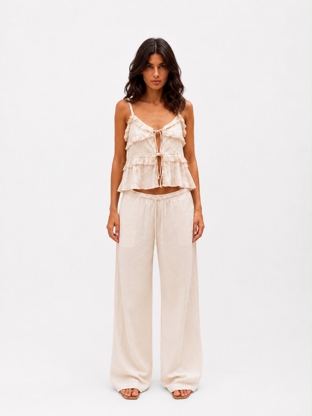 Ruffle Tie Front Top