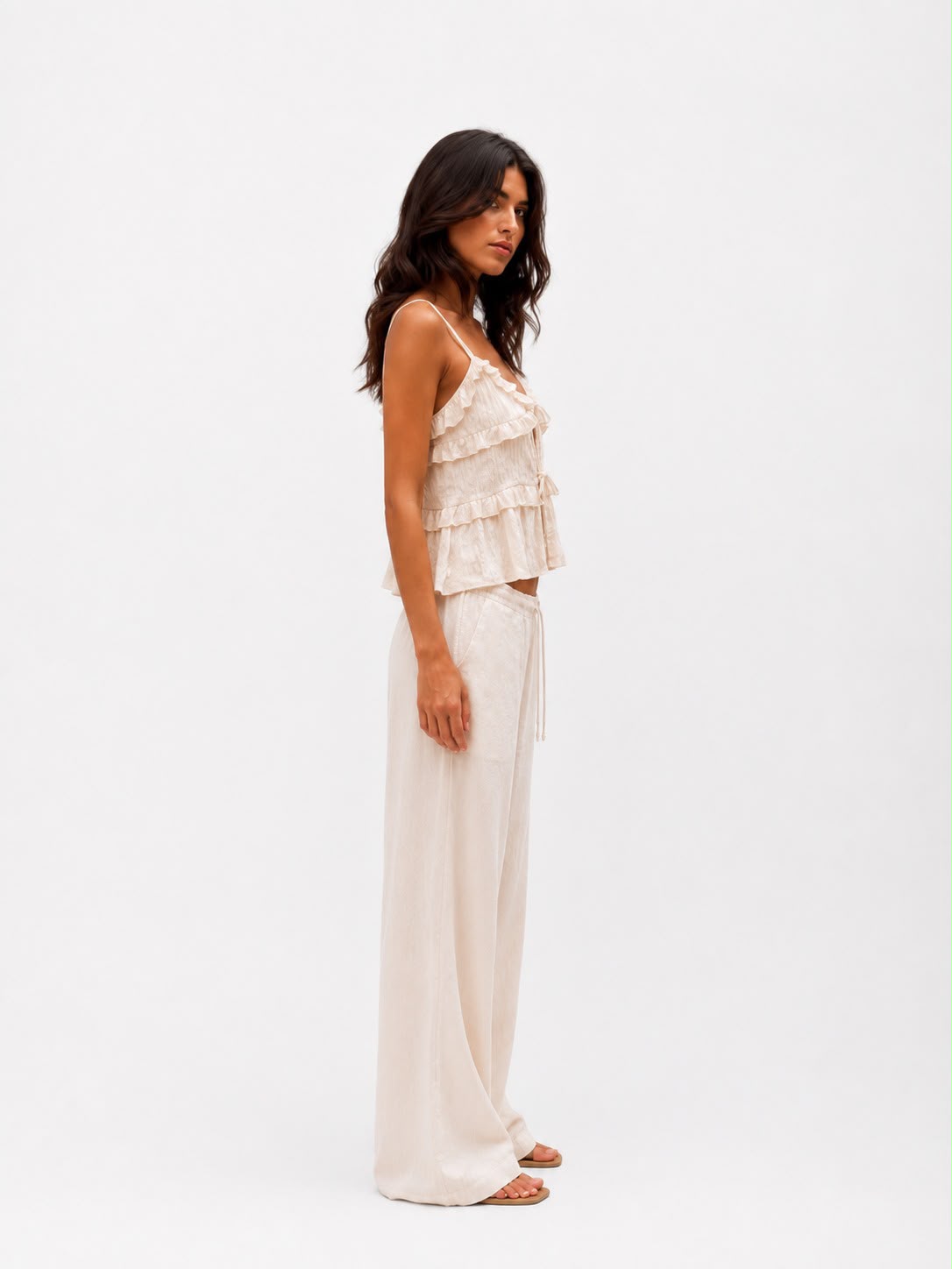 Ruffle Tie Front Top